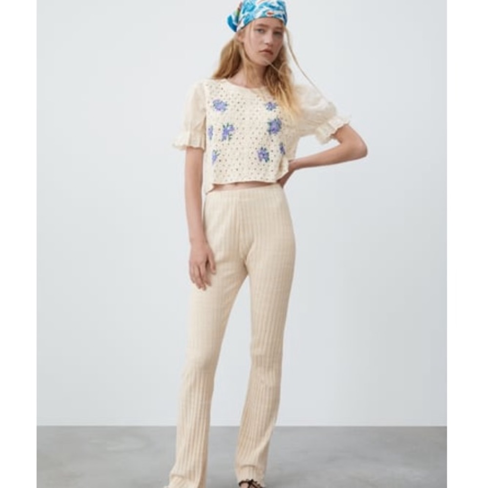 Zara crochet cropped top. Xs-S